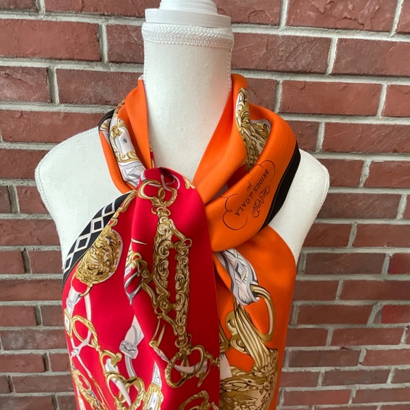 Hermes Bridges De Gala Maxi Twilly 100% Silk  8”x74”Made in France - Picture 11 of 16